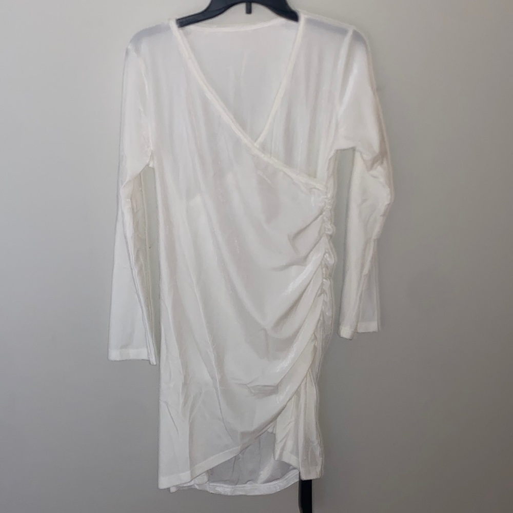 NWT velvet feel white newyears dress